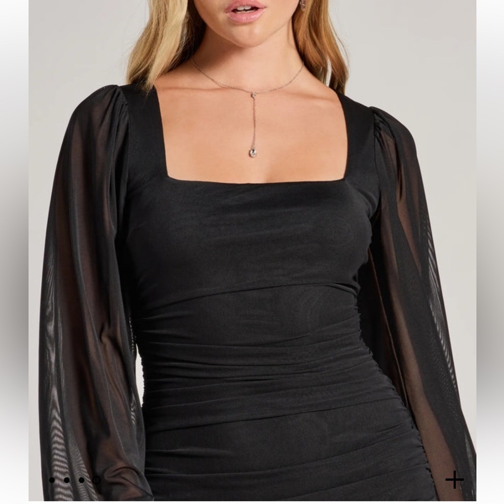 Windsor Black Forever Chic Long Sleeve Mesh Mini Dress Size XS - Picture 4 of 8
